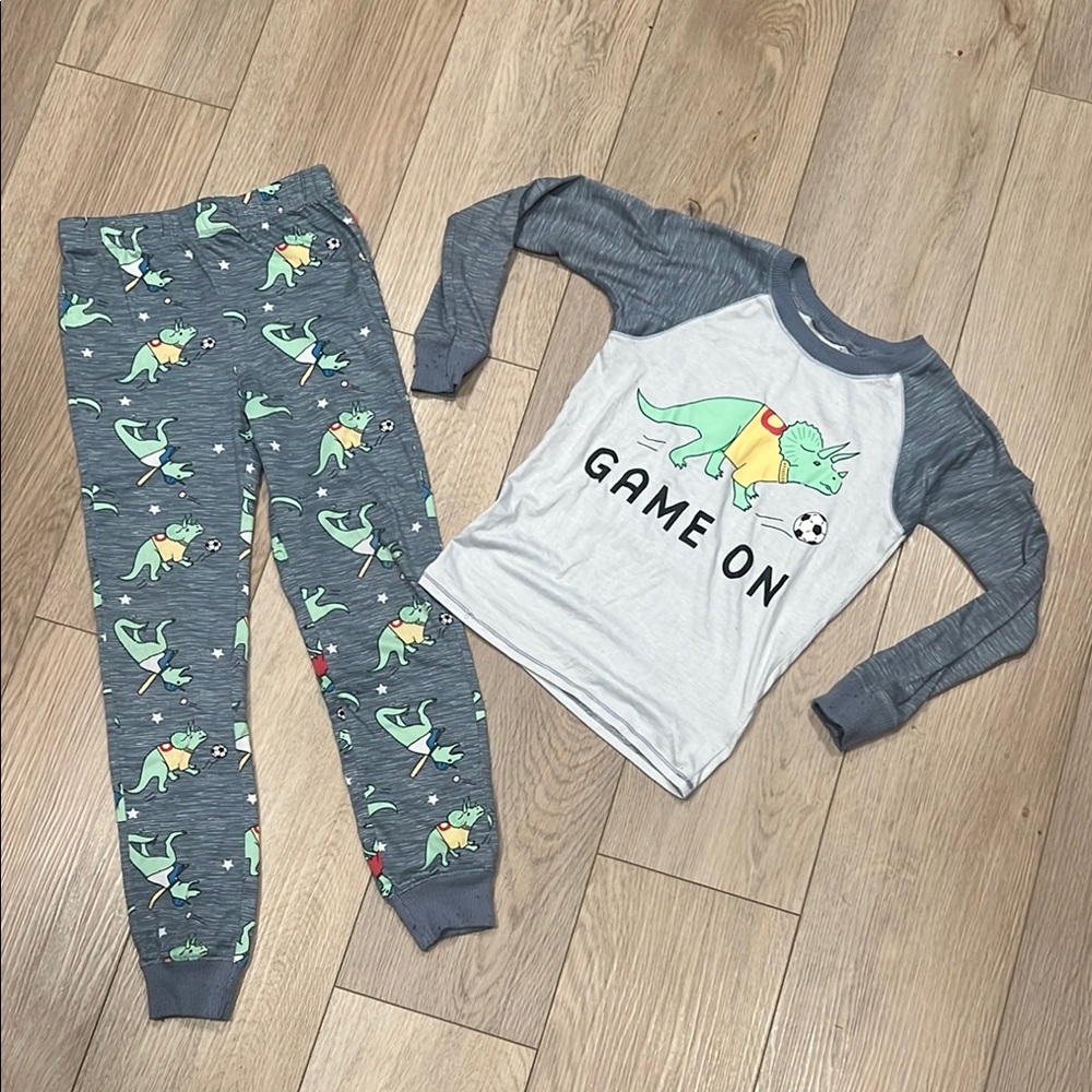 Boys Size Small, Dinosaur Sports Pajama Set
